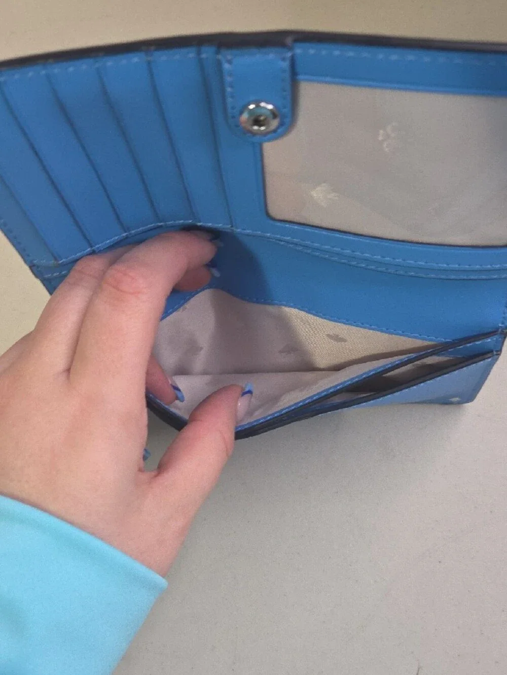 kate spade Cameron Monotone bright blue leather continental wallet